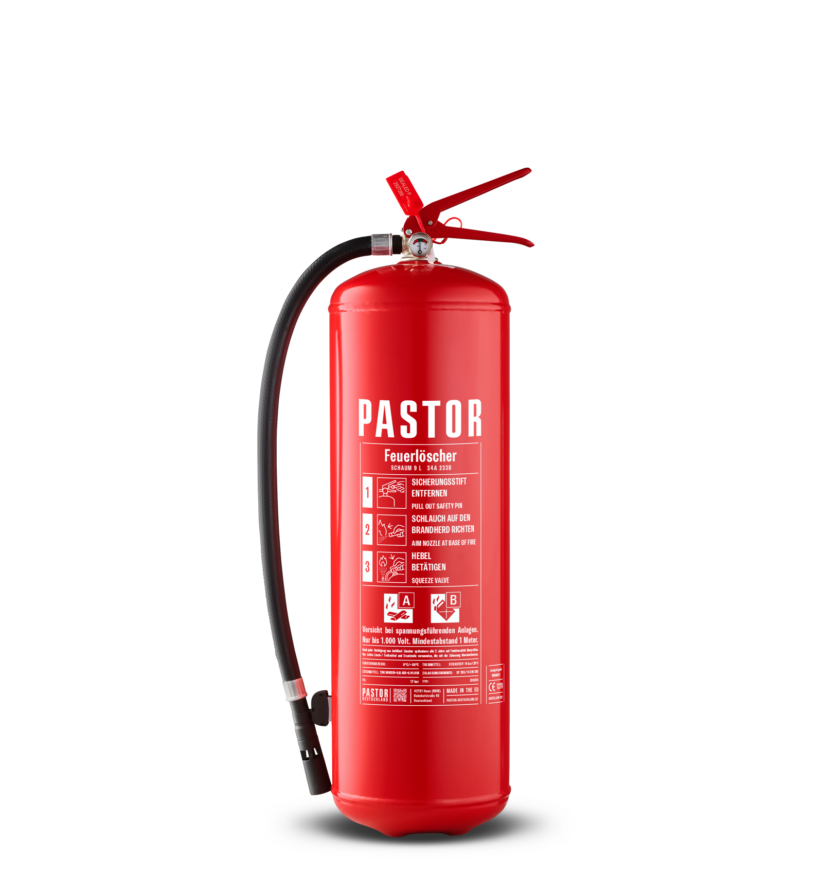 SD9Z34 Dauerdruck-Schaum-Feuerlöscher Pastor Deutschland