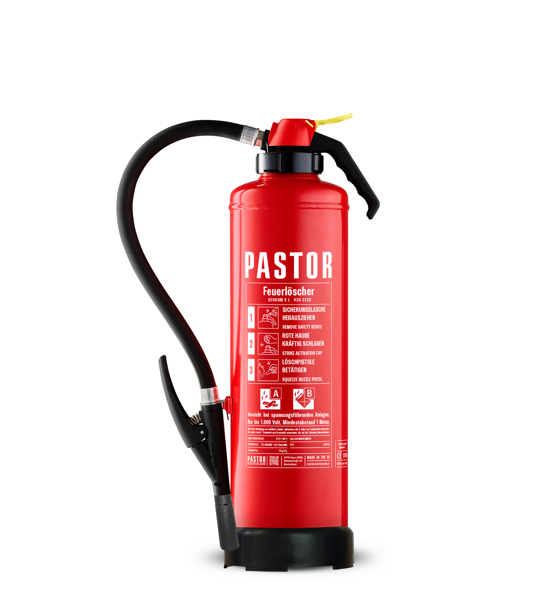 SK9P43 Auflade-Schaum-Feuerlöscher Pastor Deutschland