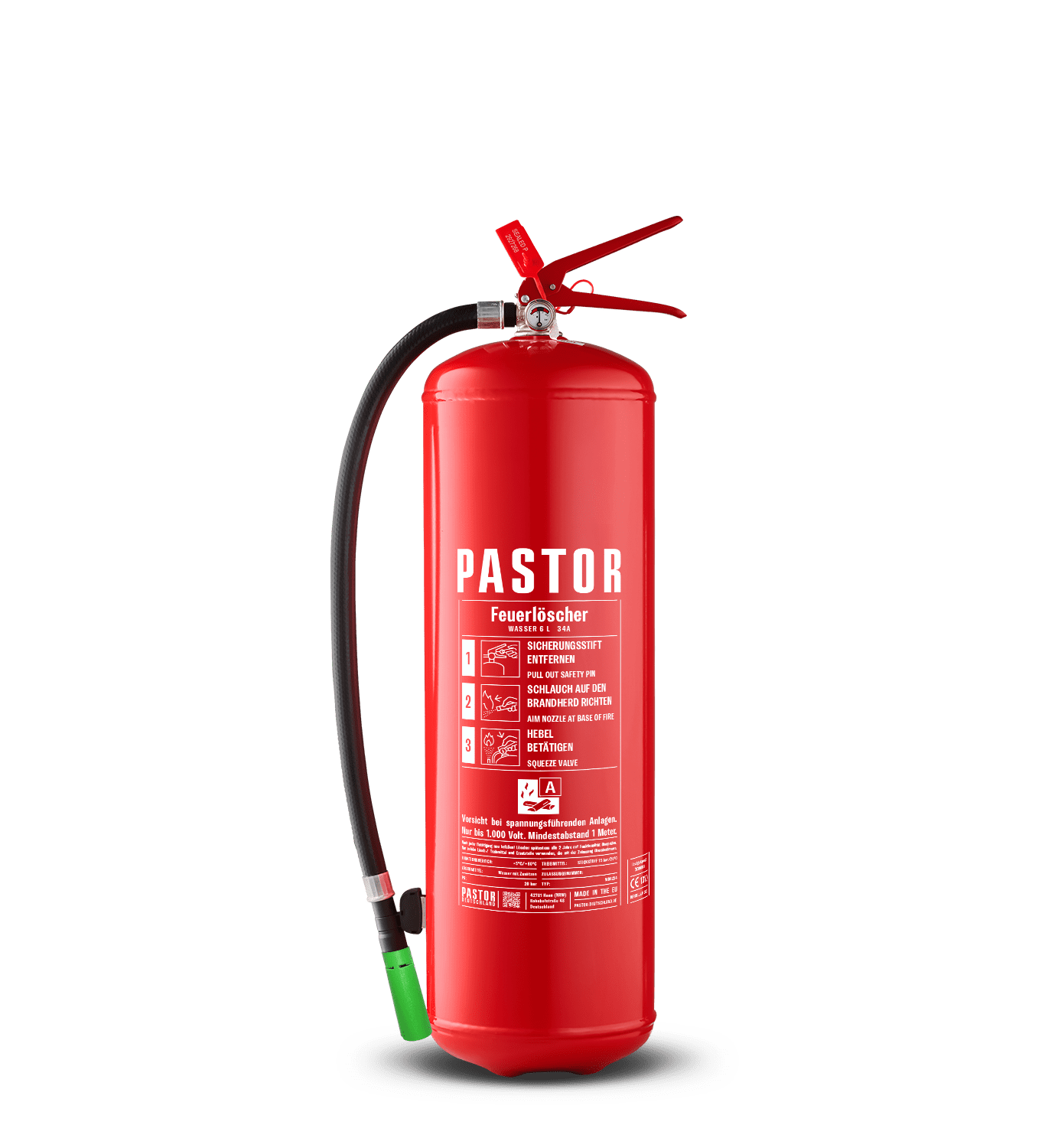 WD6Z34 Dauerdruck-Wasser-Feuerlöscher Pastor Deutschland